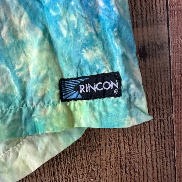 Tie-Dye Multicolor Swim Shorts By Rincon With Elastic Waist & Drawstring Size XL - Picture 4 of 8